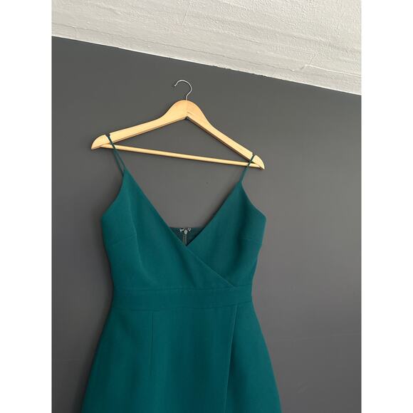 NICHOLAS The Fringe Crepe Wrap Cami Dress in Lagoon Green Size 4 - Picture 6 of 13